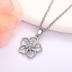 Сакура латунные микропаве прозрачные кубические цирконии подвески ожерелья для женщин FS-WG50C9C-01