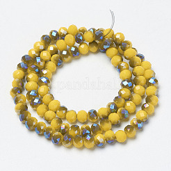 Electroplate opaco colore solido perle di vetro fili&nbsp;EGLA-A034-P6mm-I15