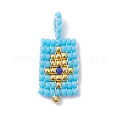 Motif de métier à tisser à graines de rocailles rondes miyuki fait à la main&nbsp;PALLOY-MZ00175