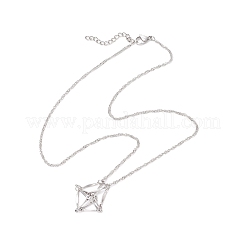 304 нержавеющая сталь пустой макраме мешочек кулон сингапурская цепочка ожерелья&nbsp;NJEW-JN05285-01