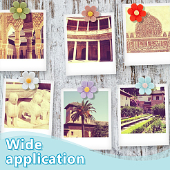 40 шт. 8-х цветные кнопки для рисования в виде цветочной смолы&nbsp;AJEW-DR00044