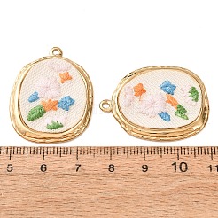 Pendentifs en acier inoxydable 304 et tissu brodé&nbsp;FB-CBAFBAF-01G