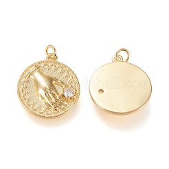 Латунные микропаве прозрачные подвески с фианитом ZIRC-K086-02G