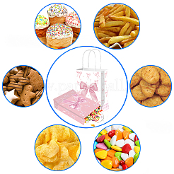 12 шт. 2-х цветные пакеты из крафт-бумаги с бантом и ручками&nbsp;ABAG-WH20015-15