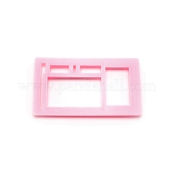 長方形のプラスチック製のベーキングケーキのカッティングダイ型  ビスケット型フォンダンクッキー型  DIYケーキデコレーションツール用  ピンク  54x93x7mm  内径：7~27.5x2~47mm&nbsp;DIY-WH0001-77