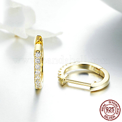 925 серебряный кубический серьги обруча из серебра EJEW-FF0010-15G