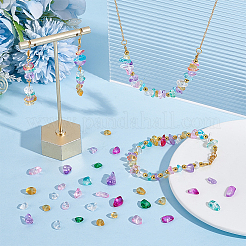 84 г двухцветных прозрачных стеклянных бусин GLAA-GO0001-18