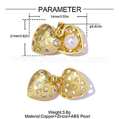 Pendentifs en laiton zircon cubique transparent&nbsp;CU-OY001-46G