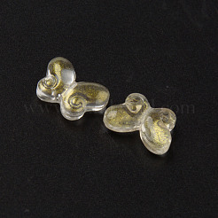 Perle di vetro verniciato a spruzzo trasparente bicolore&nbsp;GLAA-Q092-04-A01