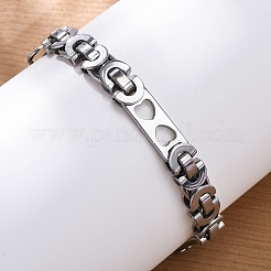 201 браслет-цепочка из нержавеющей стали с византийским узором BJEW-B078-154P