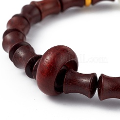 Braccialetto elasticizzato da donna con perline a colonna in legno di sandalo&nbsp;BJEW-H566-11A
