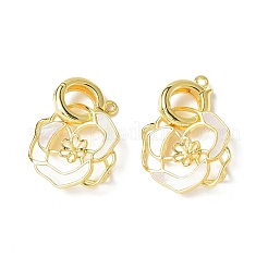 Латунные застежки твистер с ракушкой KK-P223-07G