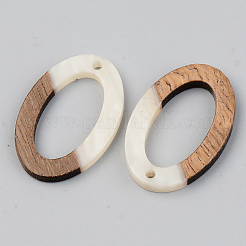Pendentifs en résine opaque et bois de noyer&nbsp;RESI-S389-022A-C04