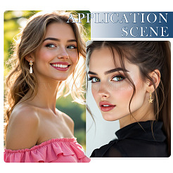 12 шт. 6 стиля латунных микропаве прозрачных кубических циркониевых сережек-колец&nbsp;KK-TA0002-86