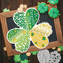 Трафареты для резки из углеродистой стали с изображением трилистника ко дню святого патрика&nbsp;DIY-WH0309-3308