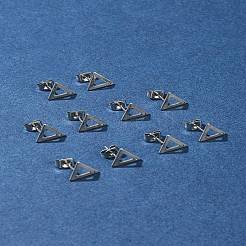 201ステンレススチールスタッドピアス金具10個、穴付き  304ステンレス鋼のピンとイヤーナット  オーバル  10x9mm  穴：1mm  ピン：0.8mm&nbsp;EJEW-FS0001-14A