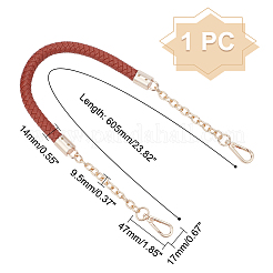Poignées de sac tressées en cuir pu&nbsp;DIY-WH0366-84KCG