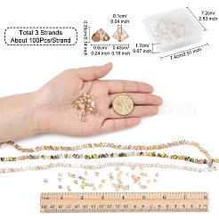 3 нить 3 цвета гальванические стеклянные бусины нити&nbsp;EGLA-YW0005-06A