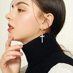 12 шт. 6 серьги-кольца из нержавеющей стали 304 в форме креста EJEW-AN0003-48