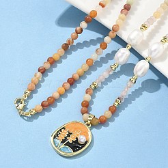 Ожерелья из натурального мьянманского нефрита для женщин&nbsp;NJEW-G165-01B-G