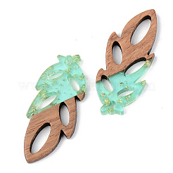 Подвески из прозрачной смолы и ореха&nbsp;LS-RESI-S389-062A-B02