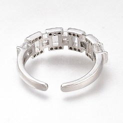 Латунные кольца из манжеты с прозрачным цирконием&nbsp;RJEW-N031-14P