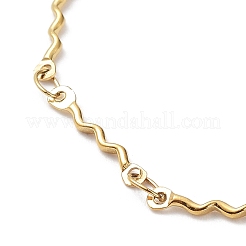 Bracciale a catena con maglie a barra ondulata in acciaio inossidabile 304 placcato ionico (ip)&nbsp;BJEW-K226-08G