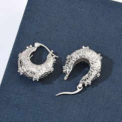 Messing Micro Pave klare Zirkonia Creolen&nbsp;LS-EJEW-C181-07P