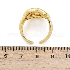 Латунь манжеты кольца RJEW-D333-02G