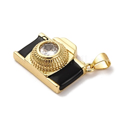 Латунные подвески с микропаве из кубического циркония и эмали&nbsp;X-KK-Q098-36G-A