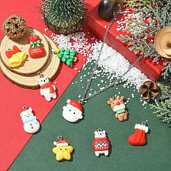 40шт 10 стиля непрозрачные подвески из смолы RESI-CJ0003-53