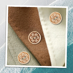 100 шт. красивые резные базовые швейные пуговицы с 2 отверстиями&nbsp;BUTT-SP0001-15