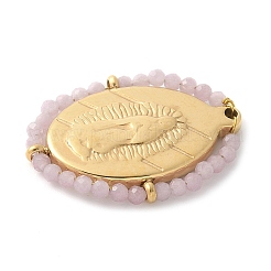 Овальные тисненые подвески с изображением Иисуса из нержавеющей стали 304&nbsp;STAS-L022-490G-01