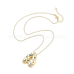 Латунные ожерелья с подвесками в виде букв из микрофибры с кубическим цирконием&nbsp;KK-Z069-01G-A