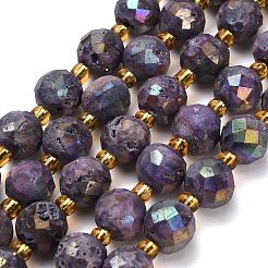 Galvanisierte natürliche Druzy Geode Kristallperlen Stränge&nbsp;G-F833-P01-10mm-02