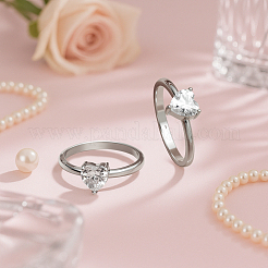 4 шт. 2 цвета регулируемые латунные кольца со стразами для женщин RJEW-HY0001-05