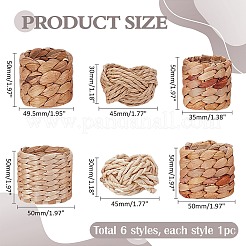 6 шт. 6 стиля бамбуковых колец для салфеток&nbsp;AJEW-PH0012-13