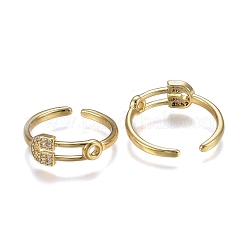 Регулируемые латунные кольца микро манжеты из прозрачного циркония&nbsp;ZIRC-Z002-06G