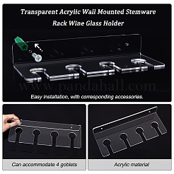 Прозрачная акриловая настенная подставка для бокалов ODIS-WH0026-09