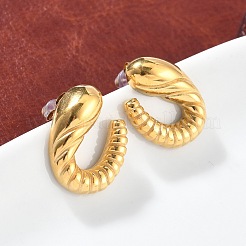 Серьги-гвоздики в форме спирального круассана из нержавеющей стали 304 для женщин&nbsp;EJEW-Z095-01G