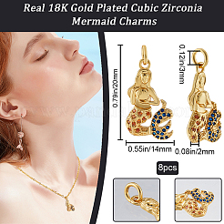 8шт латунные подвески с микропаве и кубическим цирконием KK-BBC0014-40