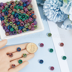 200 шт. окрашенные распылением акриловые европейские бусины&nbsp;SACR-PA0001-13