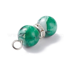ガラスビーズペンダントセット  鉄パーツ  ひょうたん形  銀  27~27.5x10mm  穴：4x3mm  8個/セット&nbsp;PALLOY-JF01464-02