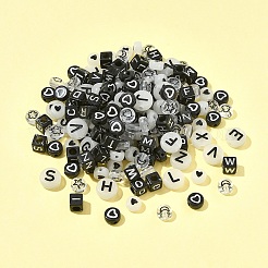 200 шт. непрозрачные черные акриловые бусины&nbsp;MACR-FS0001-86