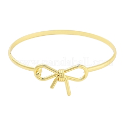 女性用真鍮蝶結びバングル  18KGP本金メッキ  内径：2-3/8インチ（6cm）&nbsp;BJEW-Z072-03G-02