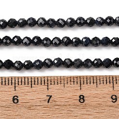 Natürliche schwarze Saphirperlenstränge&nbsp;G-P625-3mm-01