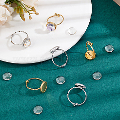 8 pieza de anillo de puño abierto de acero inoxidable 304 de 2 colores&nbsp;STAS-BBC0010-40