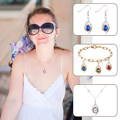 24шт 12 цвета подвески из сплава стекла&nbsp;ALRI-GA0001-15