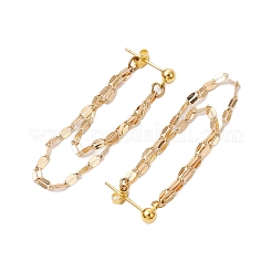 Orecchini a bottone con nappe in acciaio inossidabile 304 e ottone&nbsp;EJEW-JE06157