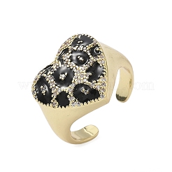 Латунные микро проложить манжеты кольца кубического циркония RJEW-H256-07G